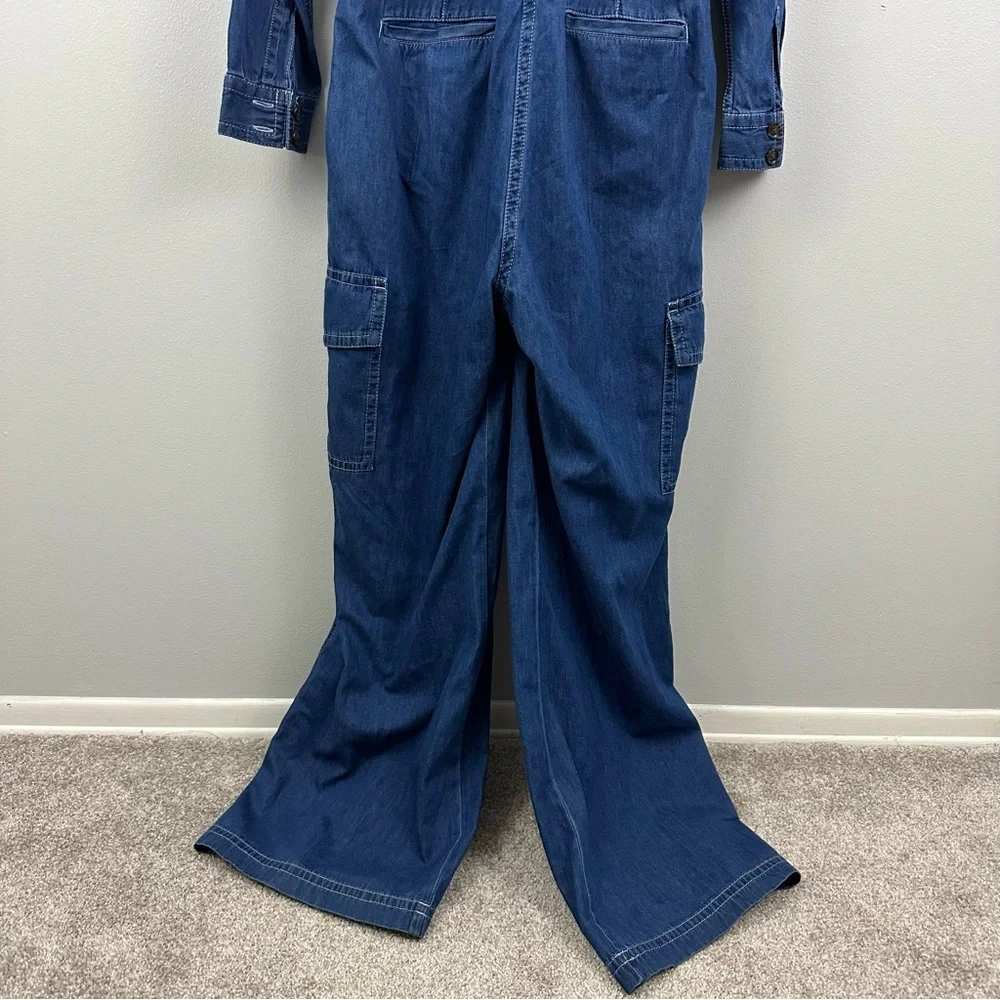 SOLD Banana Republic Saldo Utility Chambray Denim Jumpsuit NWT Size Large - Picture 14 of 17